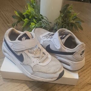 Nike Air Size 2 Gray and Black Velcro Sneakers